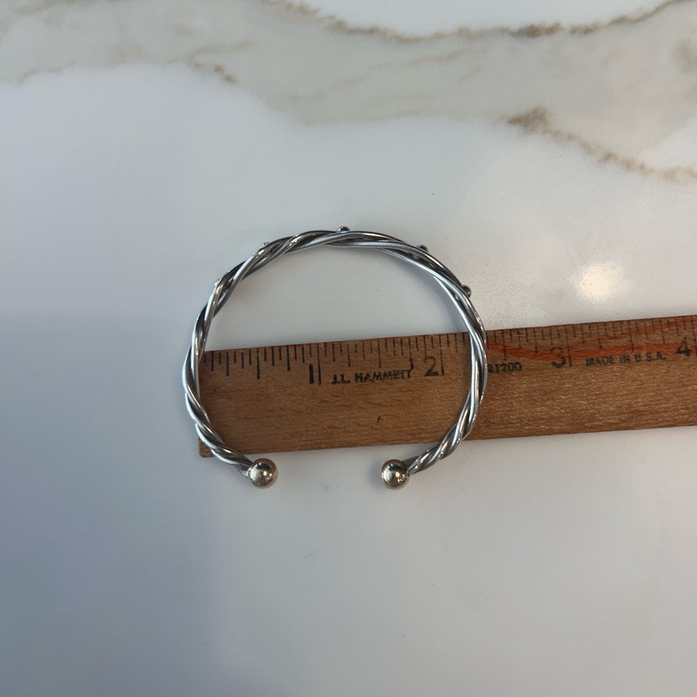 Cape Cod Eden sterling Silver and Gold Twisted Bracelet - Picture 3 of 3